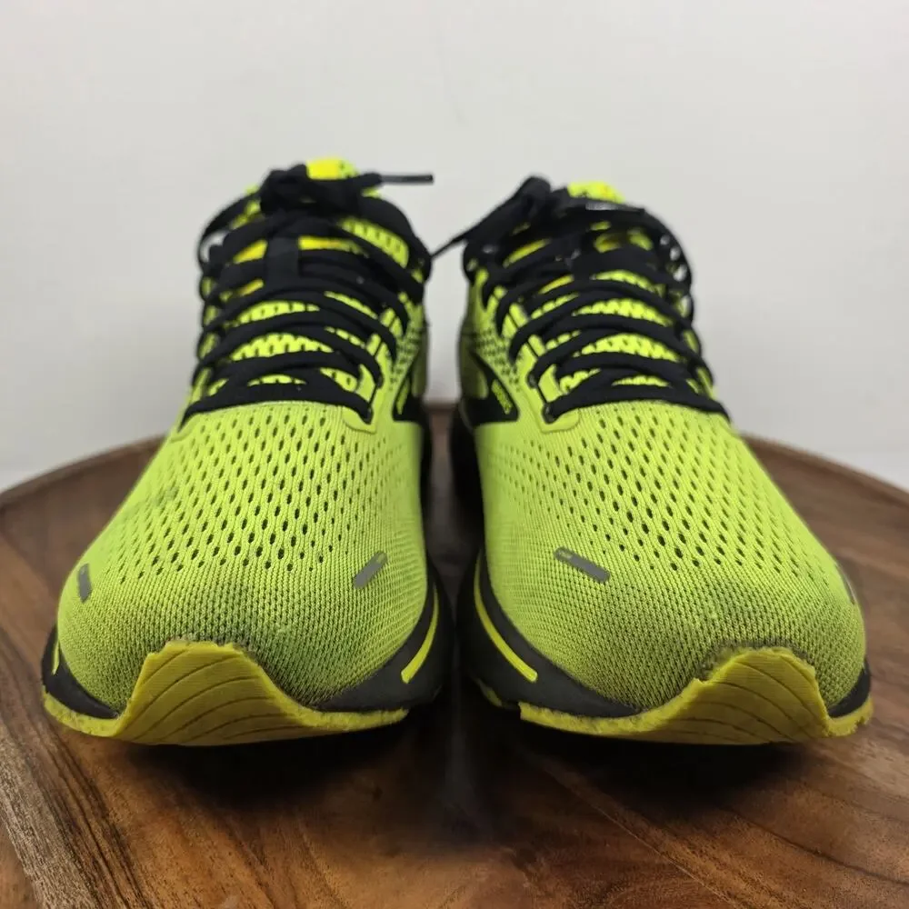 Brooks Ghost 14 Neon Yellow Mens Green Size 10 Low Top Running Shoes 1003691D770
